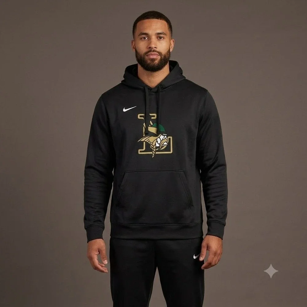 Nike Dri-FIT Hoodie Mens M Black Pullover Hooded Team‎ Logo